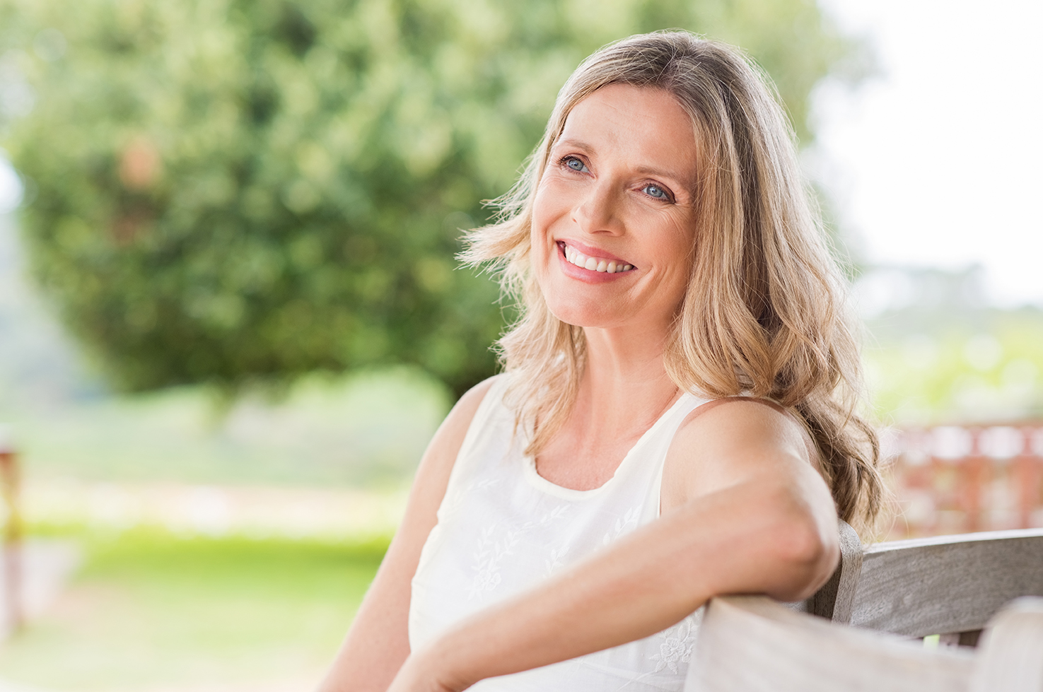 Mature couple talking near the stairs smiling happy man and woman stock photo